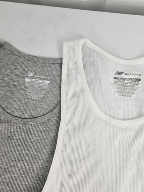 New Balance  Bundle Of Two Ribbed Tank Tops — White & Gray NWOT XL
